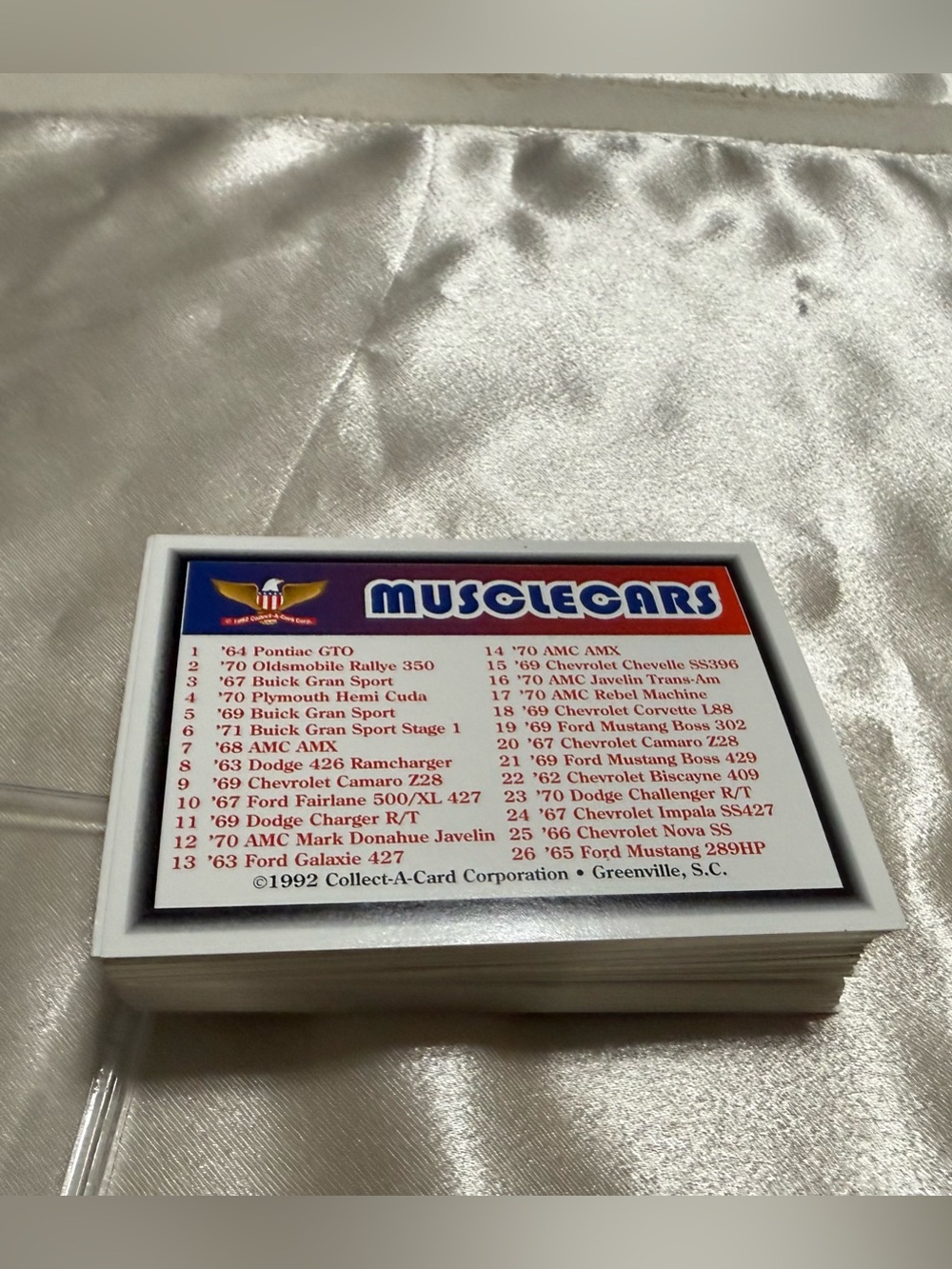 1992 Premier Edition Muscle Cars w/ Two [2] Checklist Caards, Base Set 100 Cards